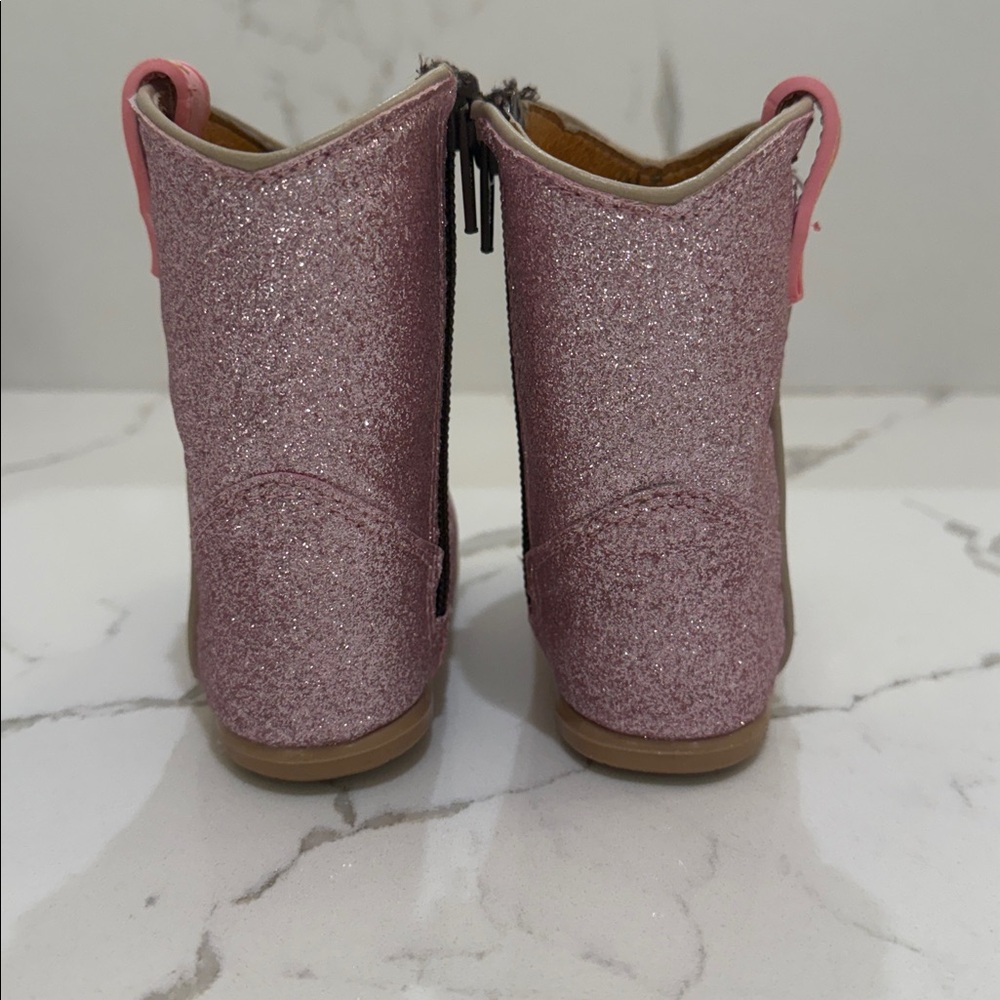 Mishmoccs Princess Baby Pink Glitter Boots with Zipper Size 5 NWOT - Picture 4 of 10